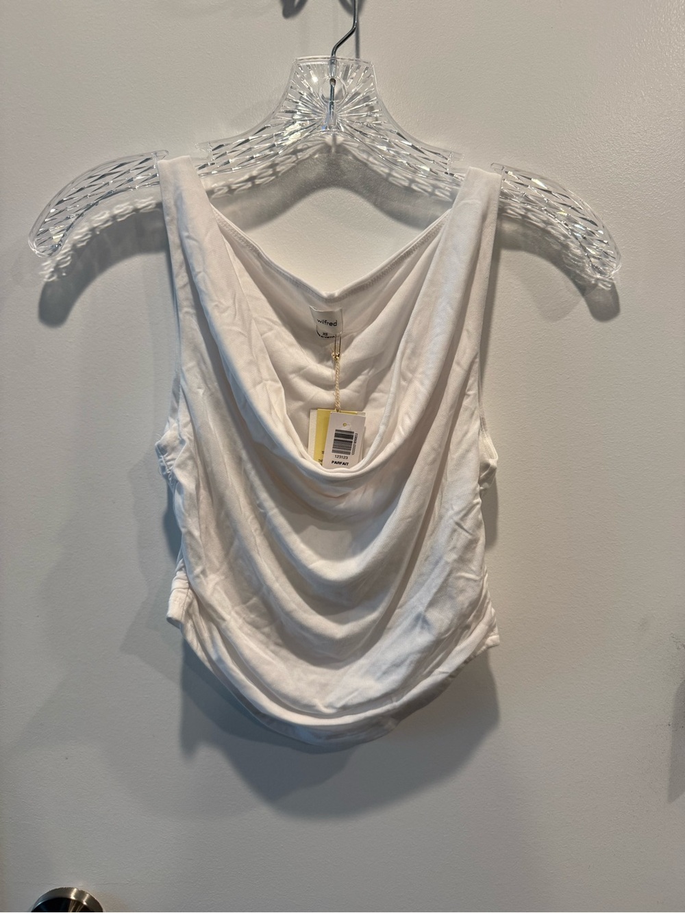Wilfred White Draped Cowl Neck Camisole Top